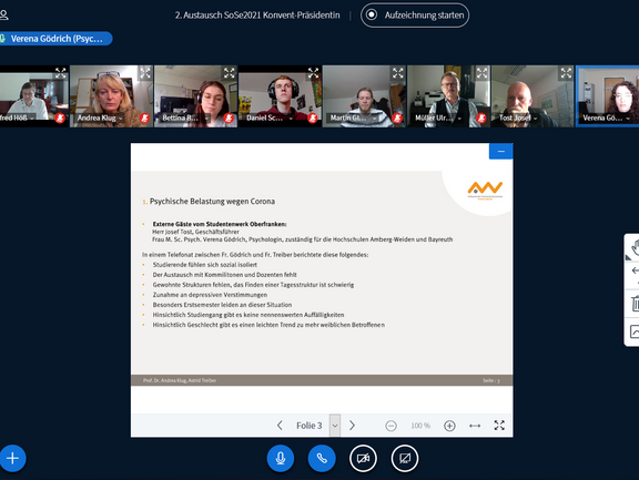 Virtuelles Treffen von Kovent und Hochschulleitung